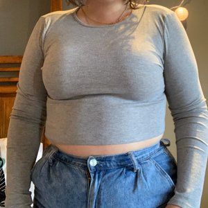 Forever 21 Cropped Long Sleeve T-Shirt